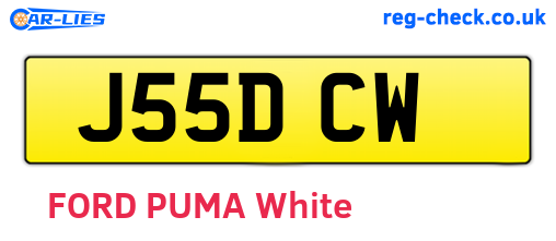 J55DCW are the vehicle registration plates.