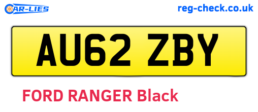 AU62ZBY are the vehicle registration plates.