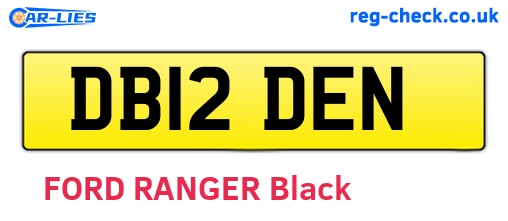 DB12DEN are the vehicle registration plates.