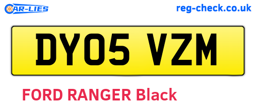 DY05VZM are the vehicle registration plates.