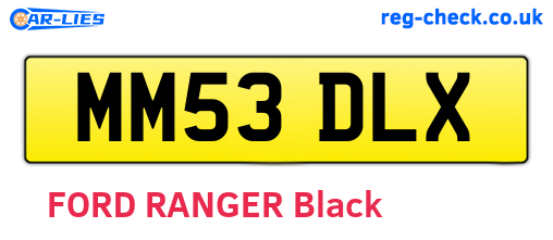 MM53DLX are the vehicle registration plates.