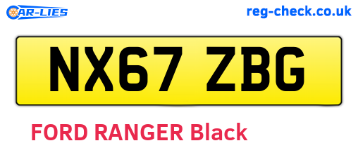 NX67ZBG are the vehicle registration plates.