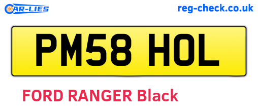 PM58HOL are the vehicle registration plates.