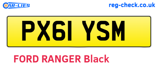 PX61YSM are the vehicle registration plates.