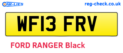 WF13FRV are the vehicle registration plates.