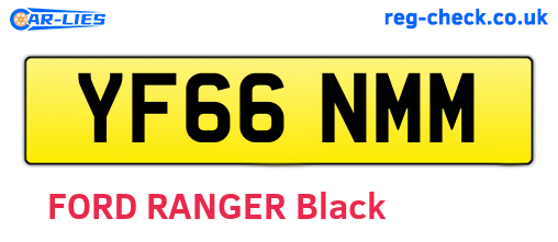 YF66NMM are the vehicle registration plates.