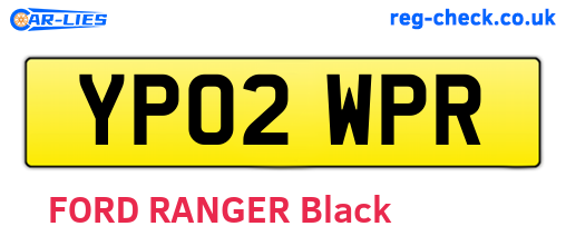 YP02WPR are the vehicle registration plates.