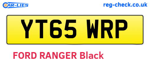 YT65WRP are the vehicle registration plates.