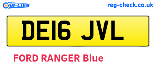 DE16JVL are the vehicle registration plates.