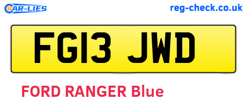 FG13JWD are the vehicle registration plates.