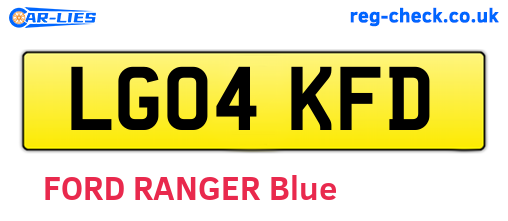 LG04KFD are the vehicle registration plates.