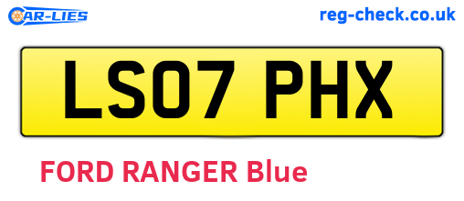 LS07PHX are the vehicle registration plates.