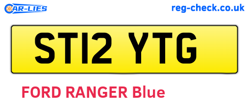 ST12YTG are the vehicle registration plates.