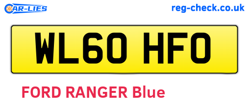WL60HFO are the vehicle registration plates.
