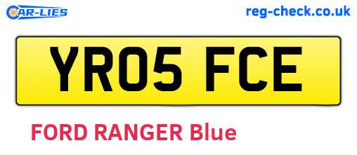 YR05FCE are the vehicle registration plates.