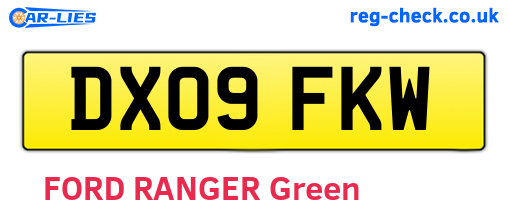 DX09FKW are the vehicle registration plates.