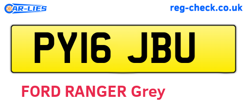 PY16JBU are the vehicle registration plates.