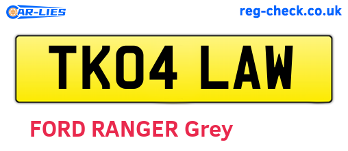 TK04LAW are the vehicle registration plates.