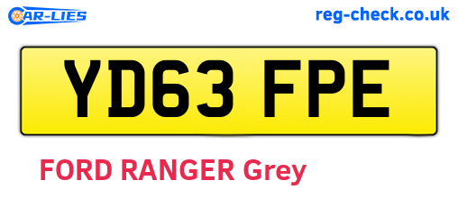 YD63FPE are the vehicle registration plates.
