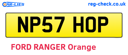 NP57HOP are the vehicle registration plates.