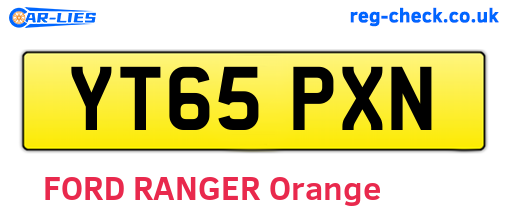 YT65PXN are the vehicle registration plates.