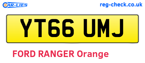 YT66UMJ are the vehicle registration plates.