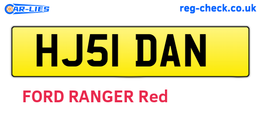 HJ51DAN are the vehicle registration plates.