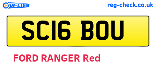 SC16BOU are the vehicle registration plates.