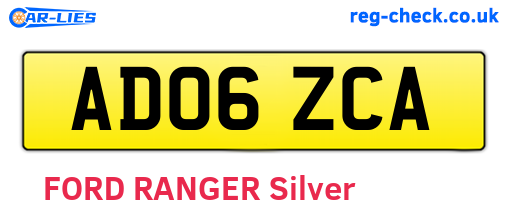 AD06ZCA are the vehicle registration plates.