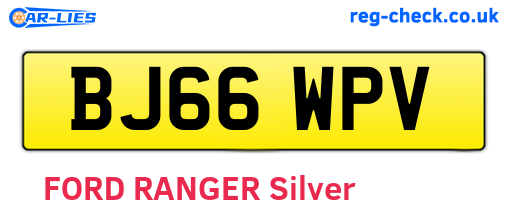 BJ66WPV are the vehicle registration plates.