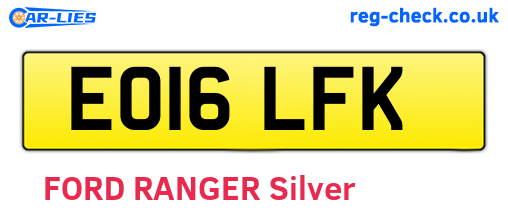 EO16LFK are the vehicle registration plates.