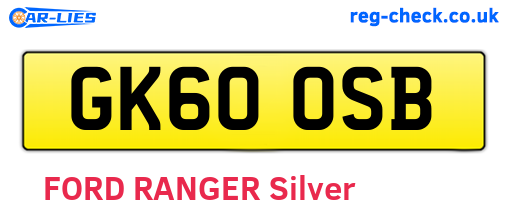 GK60OSB are the vehicle registration plates.