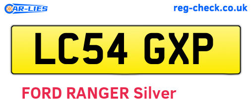 LC54GXP are the vehicle registration plates.