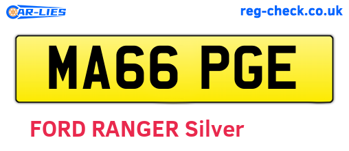 MA66PGE are the vehicle registration plates.