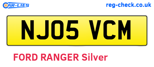 NJ05VCM are the vehicle registration plates.