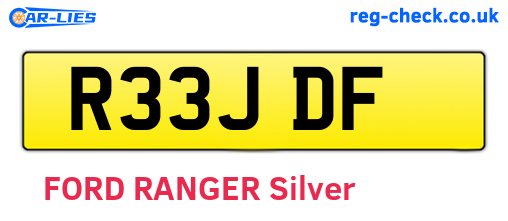 R33JDF are the vehicle registration plates.
