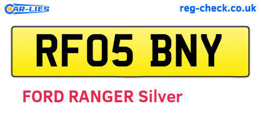 RF05BNY are the vehicle registration plates.