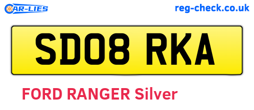 SD08RKA are the vehicle registration plates.