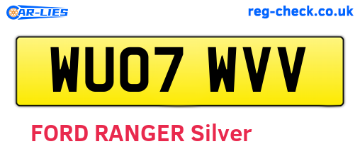 WU07WVV are the vehicle registration plates.