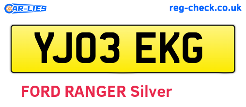 YJ03EKG are the vehicle registration plates.