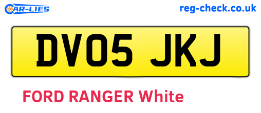 DV05JKJ are the vehicle registration plates.