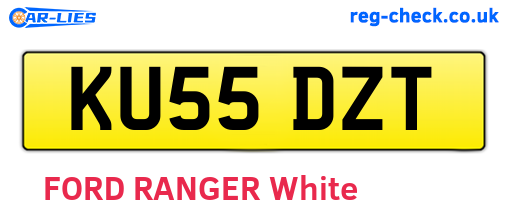 KU55DZT are the vehicle registration plates.