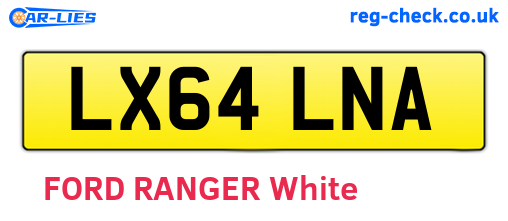 LX64LNA are the vehicle registration plates.
