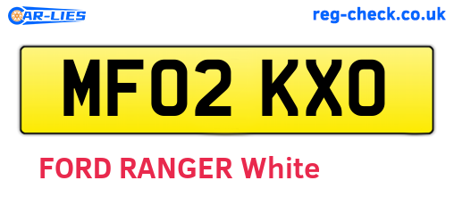 MF02KXO are the vehicle registration plates.