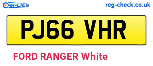 PJ66VHR are the vehicle registration plates.