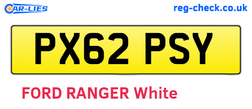 PX62PSY are the vehicle registration plates.