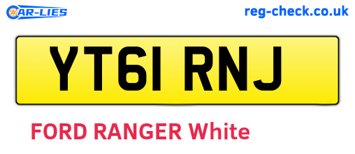 YT61RNJ are the vehicle registration plates.