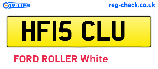 HF15CLU are the vehicle registration plates.