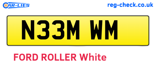 N33MWM are the vehicle registration plates.