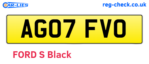 AG07FVO are the vehicle registration plates.